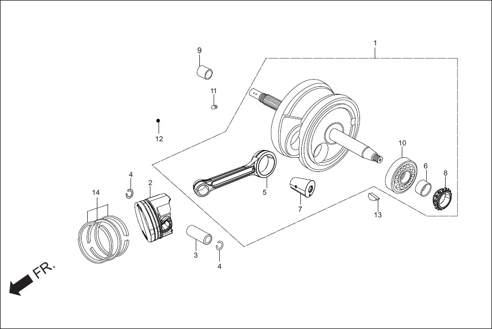 E-7 CRANK SHAFT/PISTON