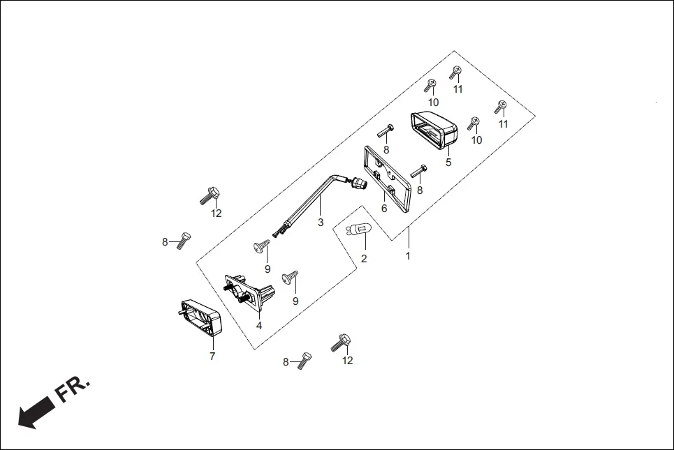 F-18A LICENSE LIGHT assembly diagram for Hero Super Splendor (Nov, 2017)