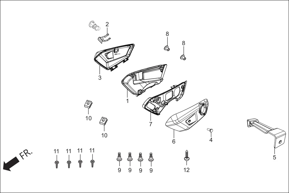 F-1B FR. COVER (UTILITY BOX ASSY.) assembly diagram for Hero Super Splendor (Nov, 2017)