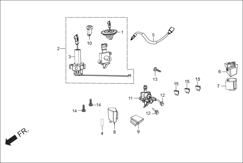 F-22B SW &amp; RELAY assembly diagram for Hero Super Splendor (Nov, 2017)