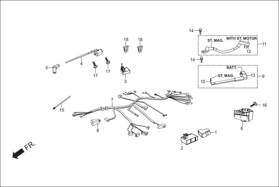 F-22 WIRE HARNESS assembly diagram for Hero Super Splendor (Nov, 2017)