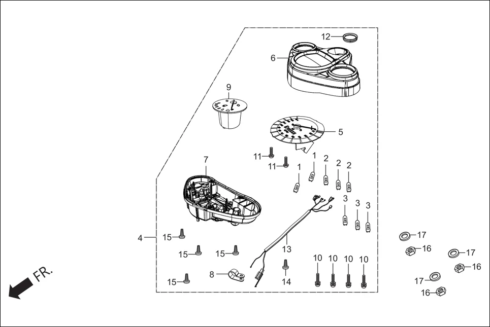 F-2 SPEEDOMETER/CABLE/KEY SET assembly diagram for Hero Super Splendor (Nov, 2017)
