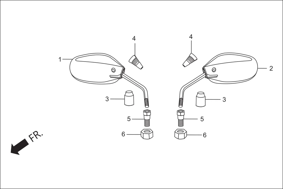 F-3A MIRROR ASSY. assembly diagram for Hero Super Splendor (Nov, 2017)