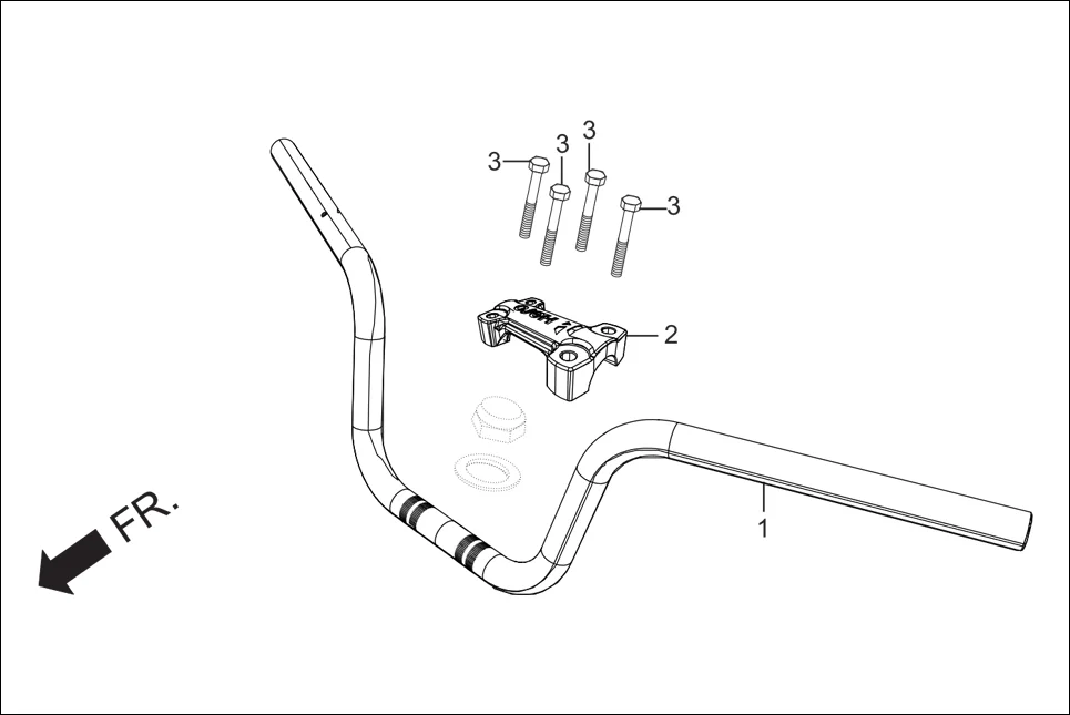 F-3C HANDLE PIPE/TOP BRIDGE assembly diagram for Hero Super Splendor (Nov, 2017)