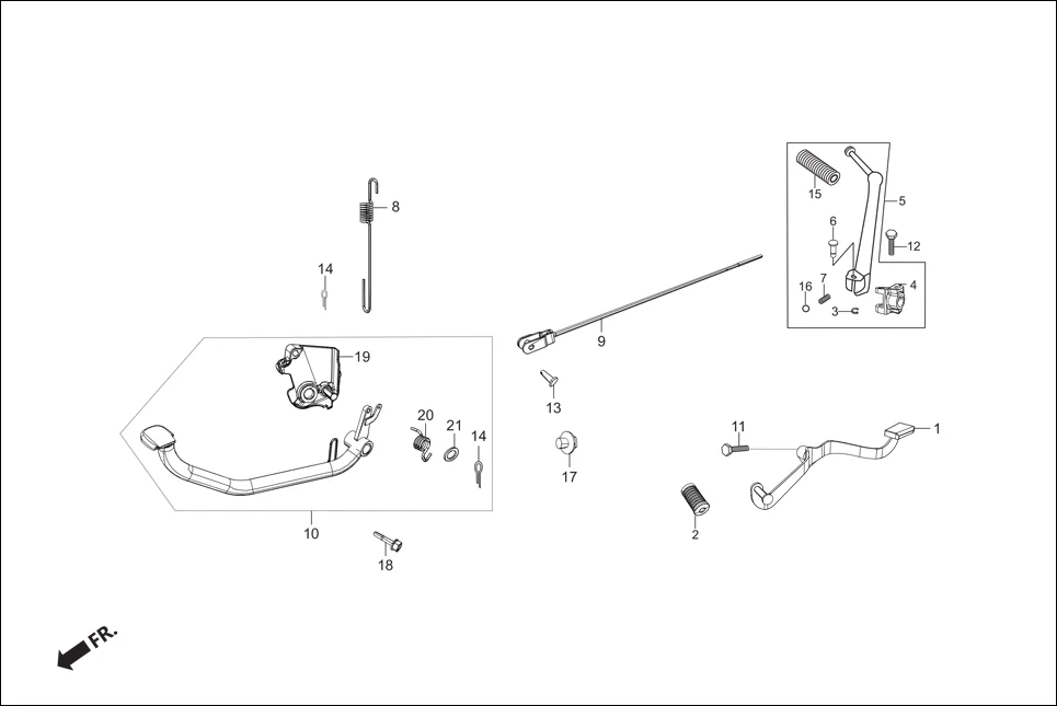 F-15A PEDAL GEAR CHANGE/ KICK STARTER / PEDAL BRAKE assembly diagram for Hero Super Splendor iBS (Feb, 2019)