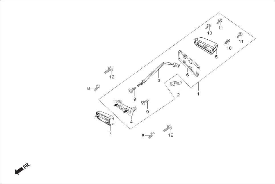 F-18A LICENSE LIGHT assembly diagram for Hero Super Splendor iBS (Feb, 2019)
