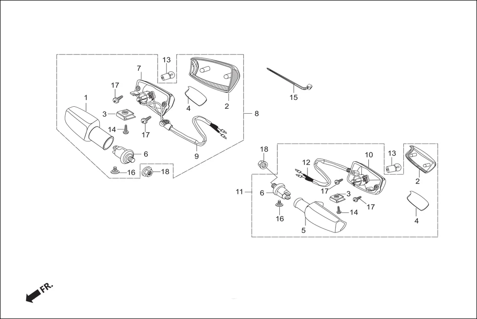 F-20 RR. WINKERS assembly diagram for Hero Super Splendor iBS (Feb, 2019)