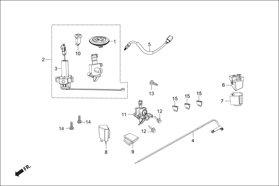 F-22B SW &amp; RELAY assembly diagram for Hero Super Splendor iBS (Feb, 2019)