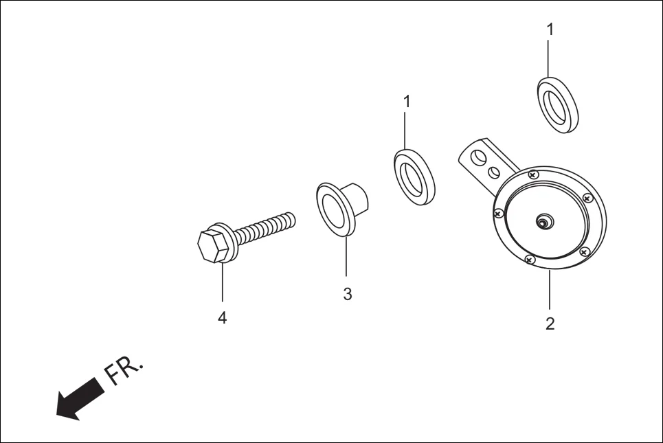 F-23B HORN ASSY. assembly diagram for Hero Super Splendor iBS (Feb, 2019)