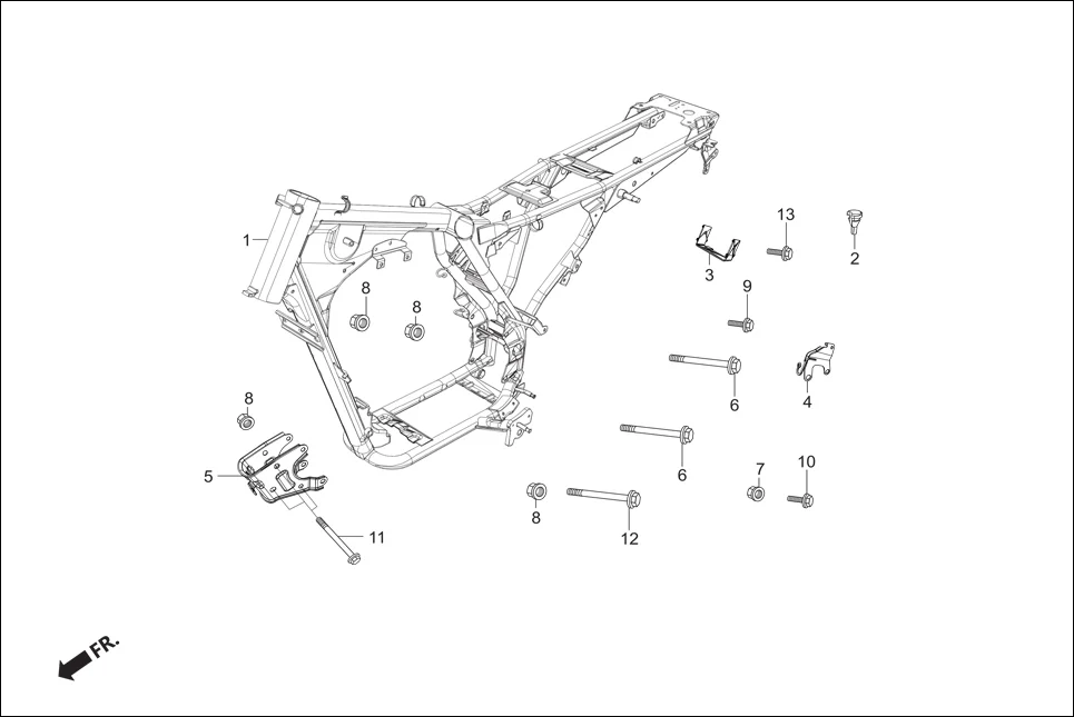F-23 FRAME BODY assembly diagram for Hero Super Splendor iBS (Feb, 2019)