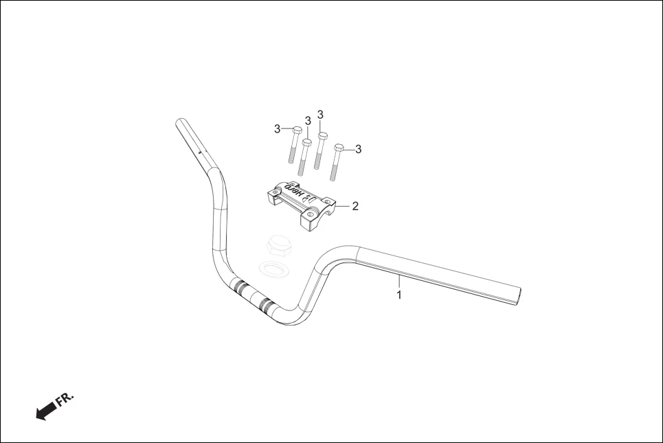 F-3C HANDLE PIPE/TOP BRIDGE assembly diagram for Hero Super Splendor iBS (Feb, 2019)