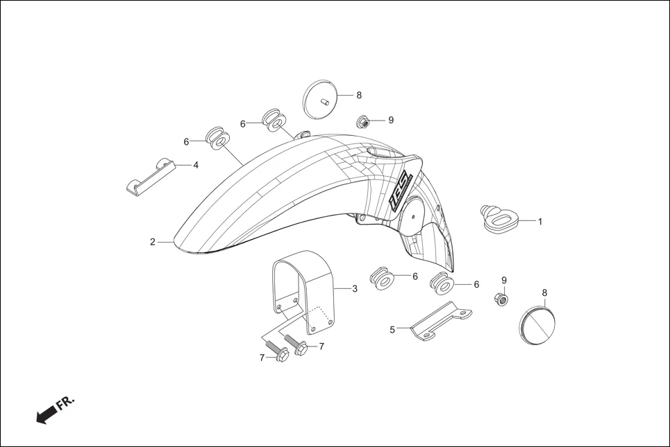 F-5 HANDLE PIPE/TOP BRIDGE assembly diagram for Hero Super Splendor iBS (Feb, 2019)