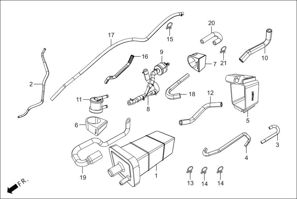 F-13A CANISTER ASSY assembly diagram for Hero Super Splendor BS-VI(Jan,2023)