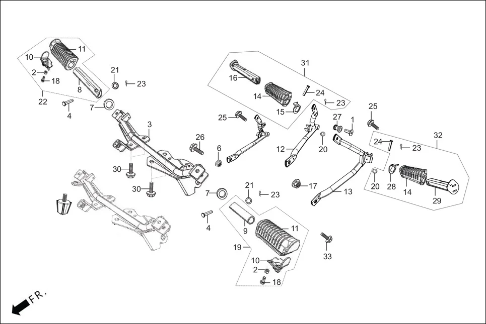 F-17-DRUM STEP ASSY./PILLION STEP. diagram showing 50610-ACL-D00