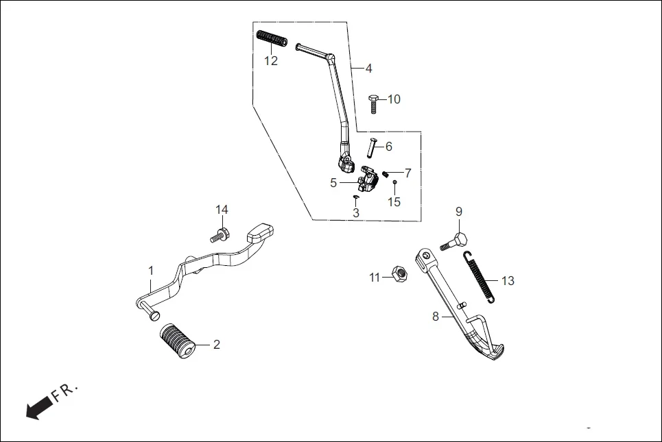 F-17A KICK STARTER/GEAR CHANGE PEDAL/SIDE STAND/ diagram showing 95014-72302