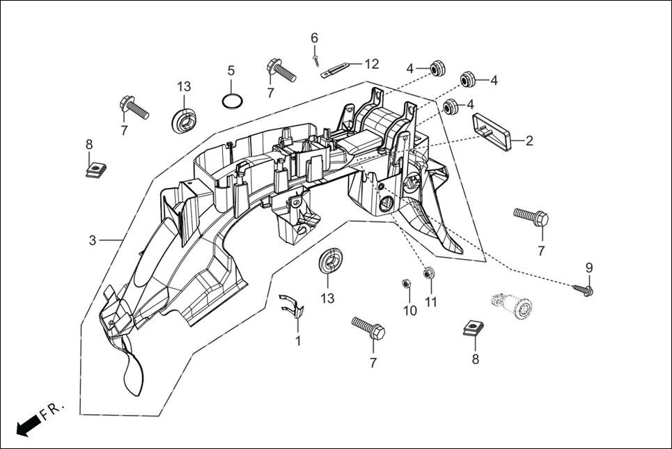 F-21 REAR FENDER diagram showing 94591-27000