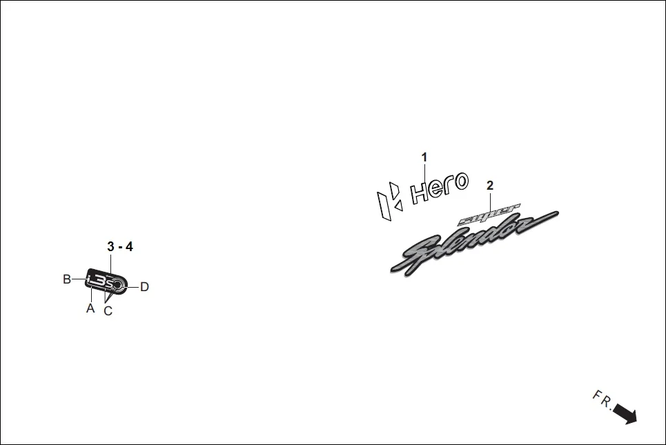 F-27A STRIPES/MARKS diagram showing 86833-AAG-400
