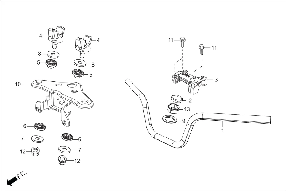F-4 HANDLE PIPE/TOP BRIDGE diagram showing 90304-AAH-F00