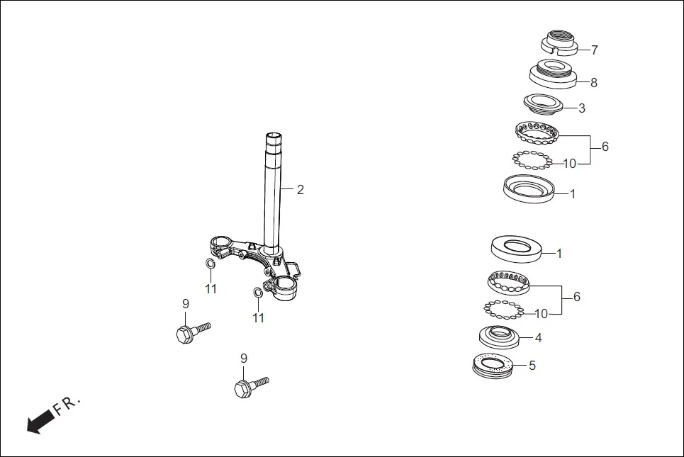 F-5-DRUM STEERING STEM diagram showing 96211-08000