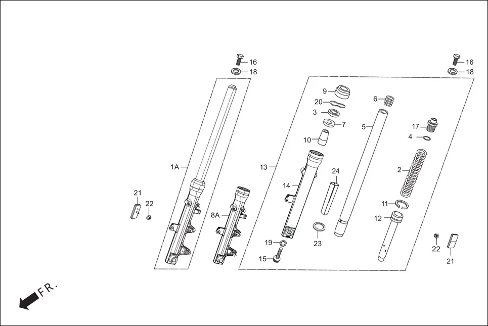 F-7-DISC FRONT FORK diagram showing 90601-GF5-730