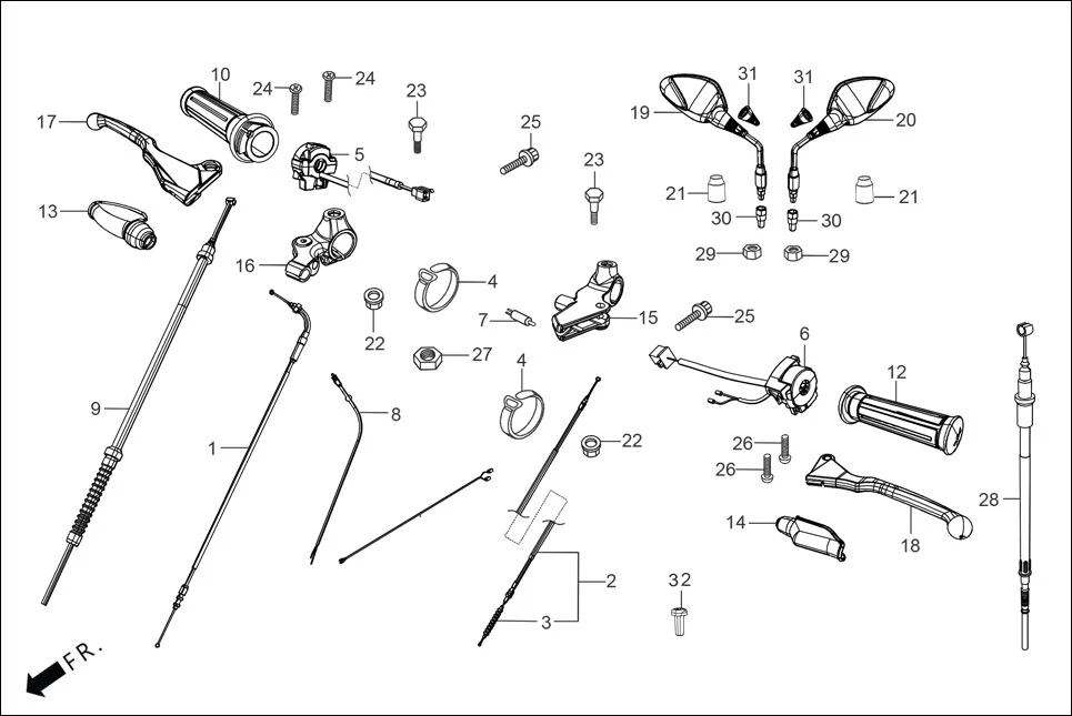 F-3-DRUM HANDLE LEVER/SWITCH/CONTROL CABLE diagram showing 53172-KTC-920