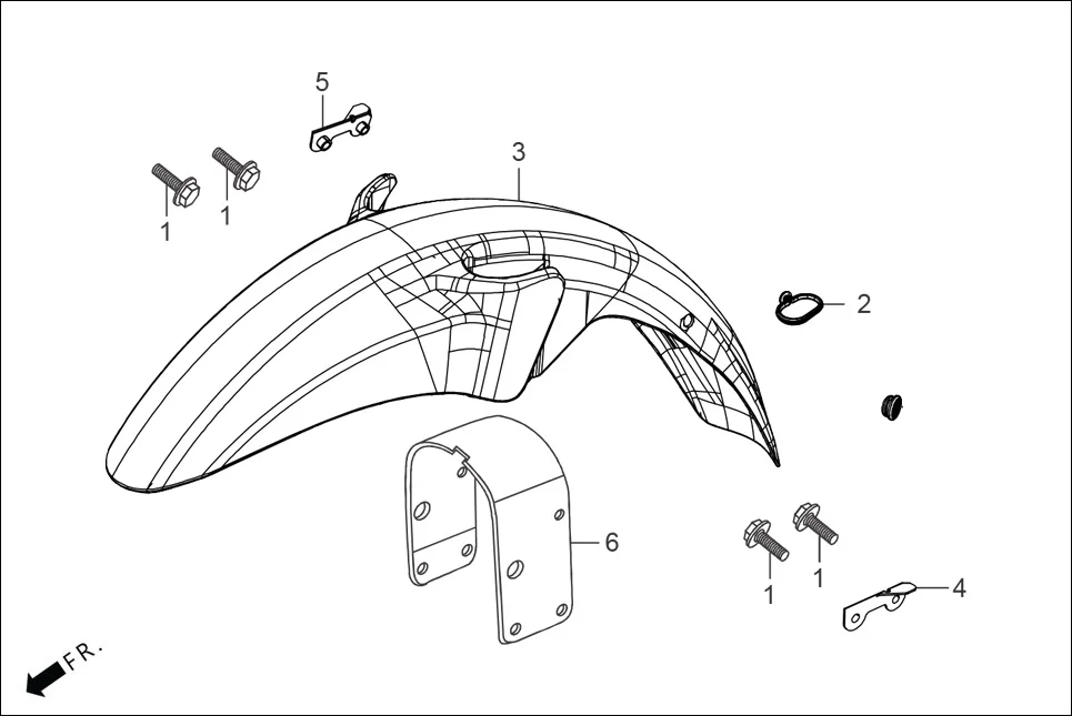 F-6-DRUM FRONT FENDER diagram showing 95701-06020-00