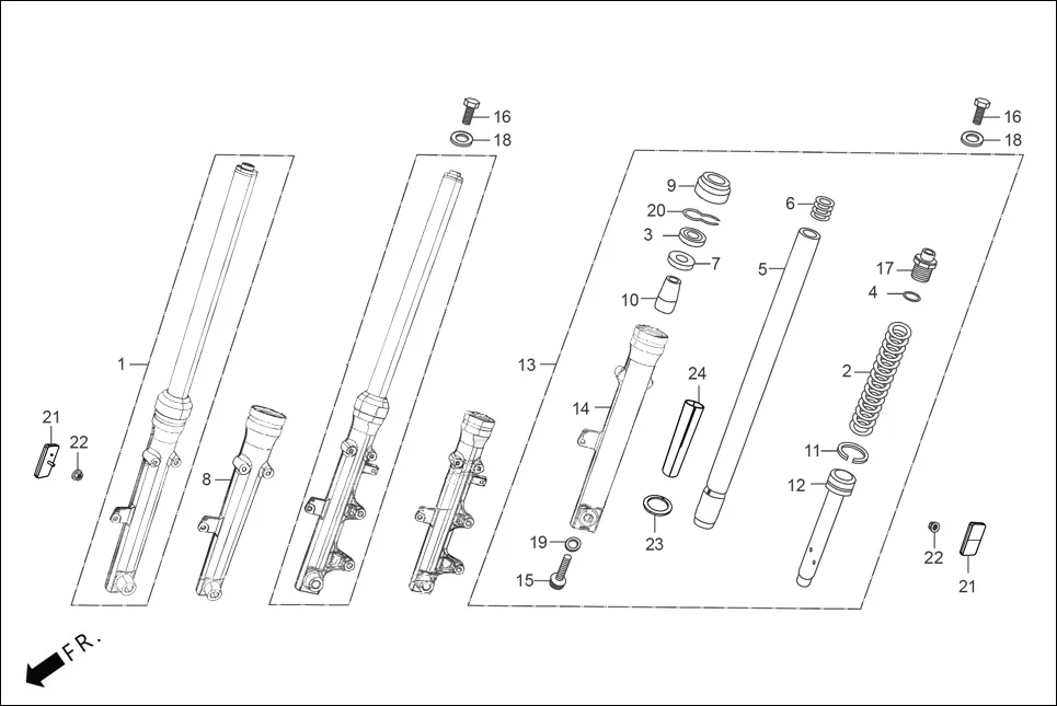 F-7-DRUM FRONT FORK diagram showing 90302-KTE-911