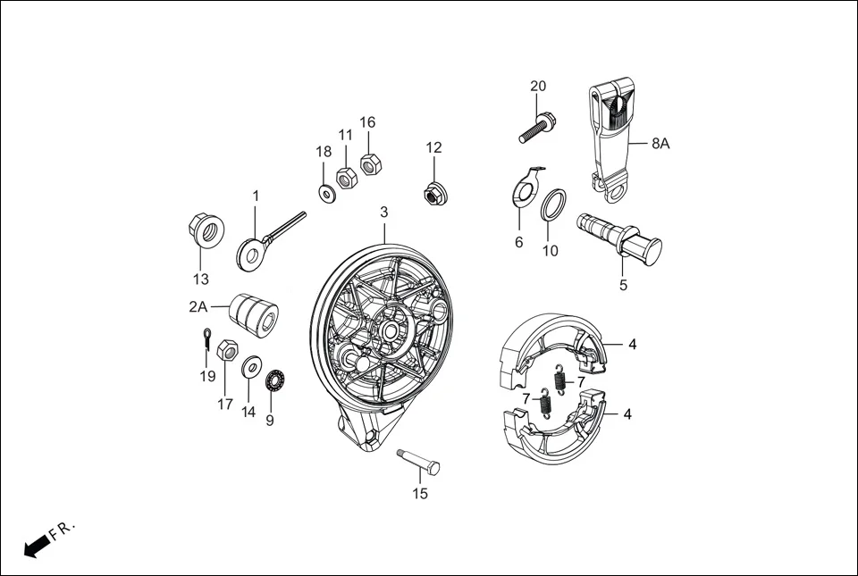 F-10-DISC REAR BRAKE PANEL diagram showing 40543-AAN-B00