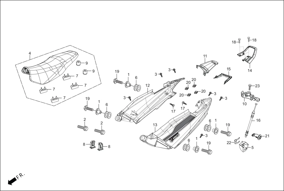 F-12 SEAT ASSY./REAR COWL/GRIP REAR diagram showing 77266-AAG-A00