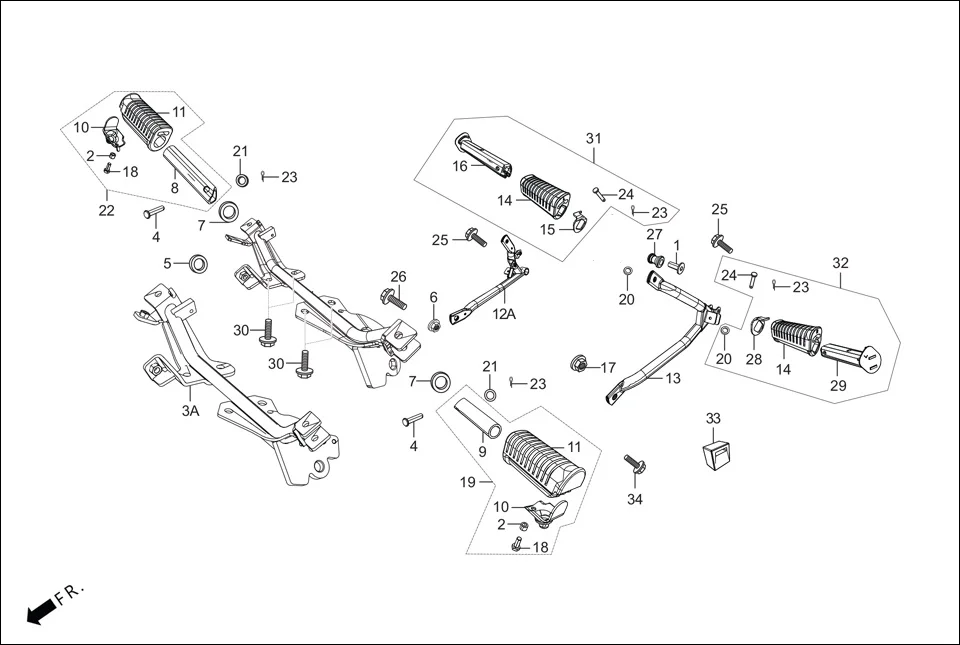 F-17-DISC STEP ASSY./PILLION STEP. diagram showing 18421-438-670
