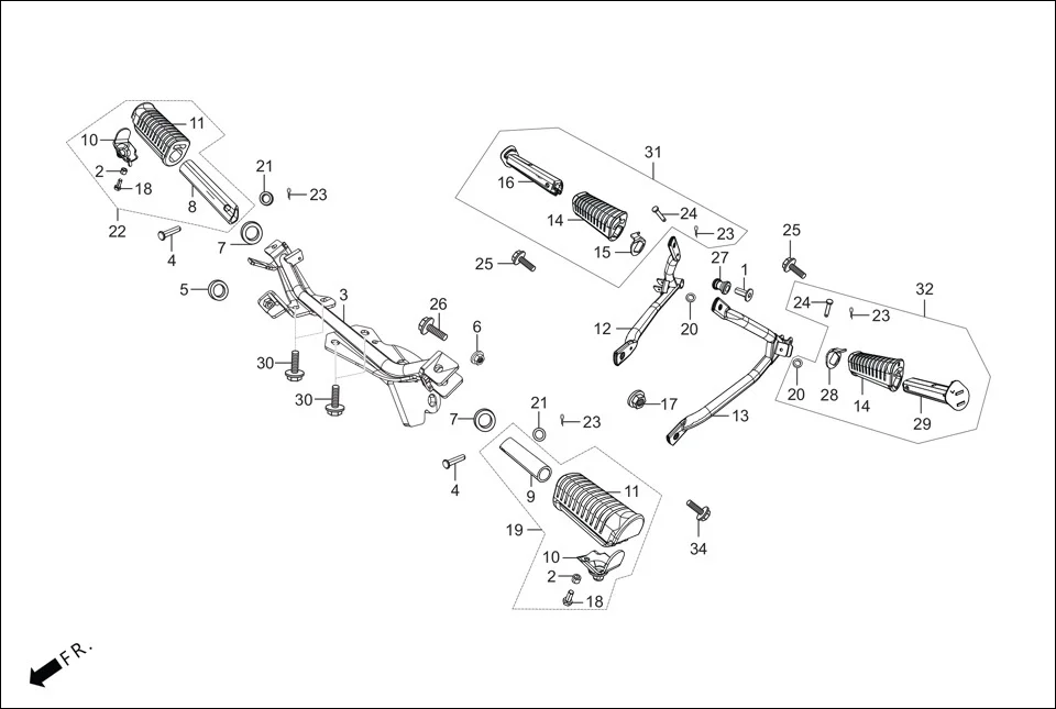 F-17-DRUM STEP ASSY./PILLION STEP. diagram showing 50610-AAN-B00