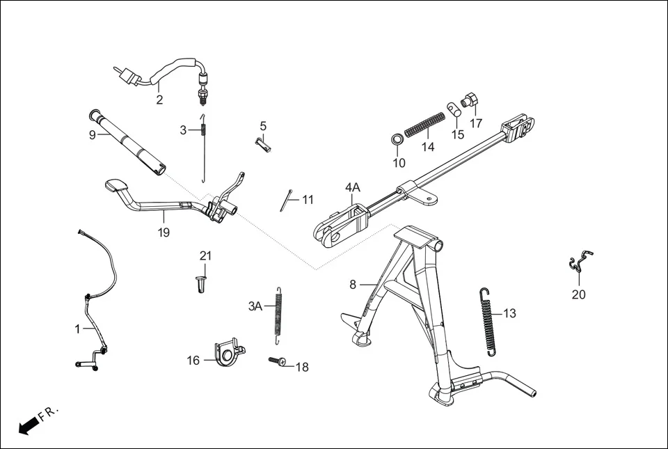 F-18-DISC MAIN STAND/PEDAL BRAKE diagram showing 35350-KTR-A00
