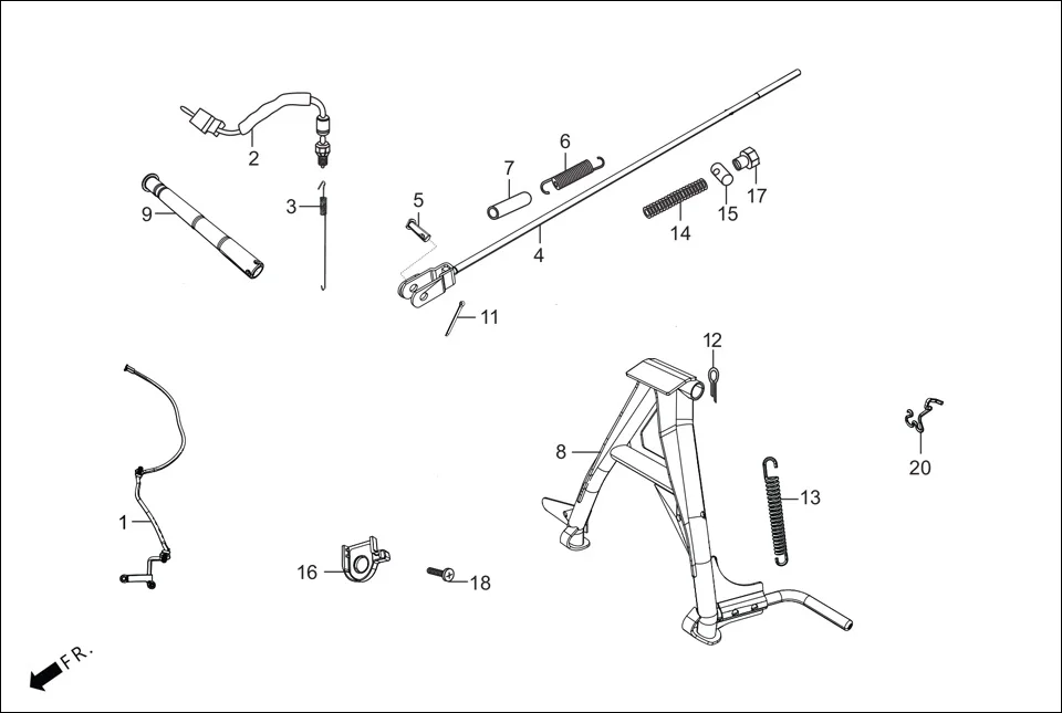 F-18-DRUM MAIN STAND/PEDAL BRAKE diagram showing 94201-30250