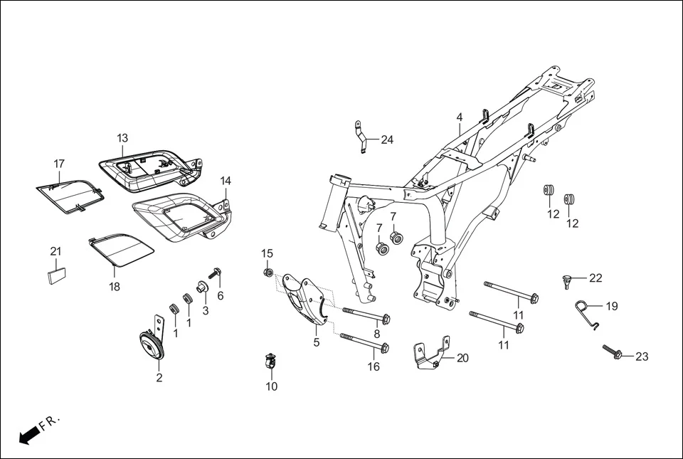F-25-DISC FRAME BODY diagram showing 90019-AAG-300