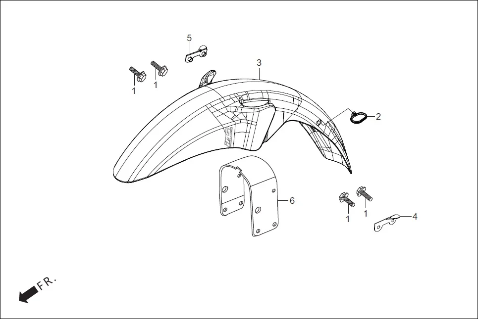 F-6 FRONT FENDER diagram showing 61000-AAG-A00S