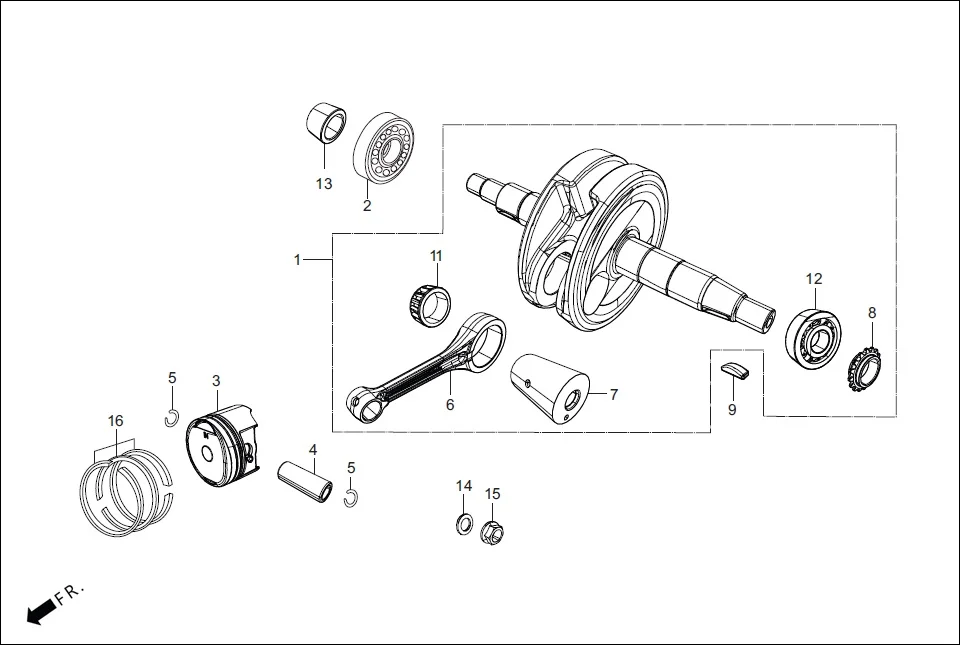 E-9 CRANKSHAFT/PISTON