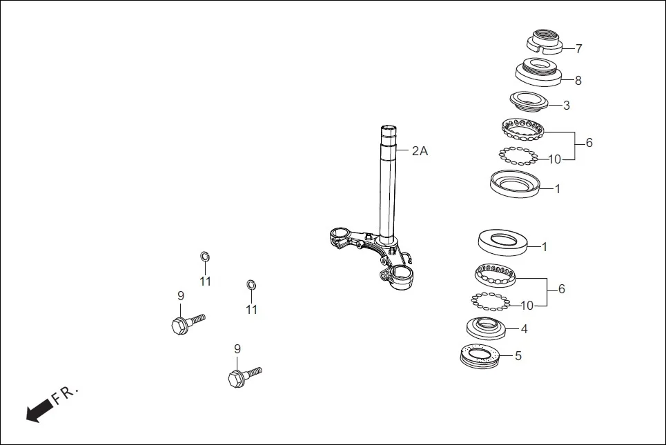 F-5-DISC STEERING STEM assembly diagram for Hero Super Splendor FI-BSVI (Oct, 2021)