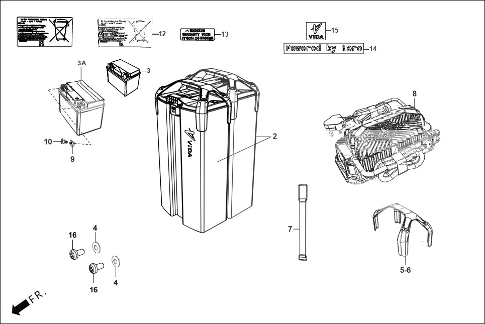 E-4_PRO BATTERY assembly diagram for Hero VIDA (June,2023)
