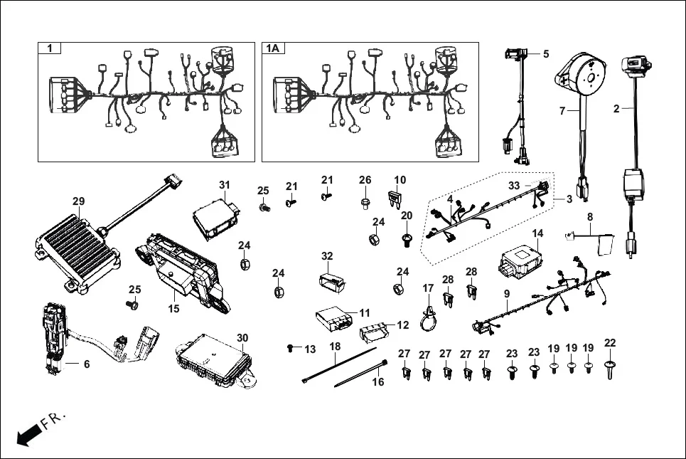 E-3-DRUM ELECTRICALS  (HARNESS WIRE) diagram showing VDACPDA7R000000G