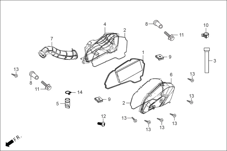 F-15 AIR CLEANER assembly diagram for Hero XOOM 160(Aug., 2025)
