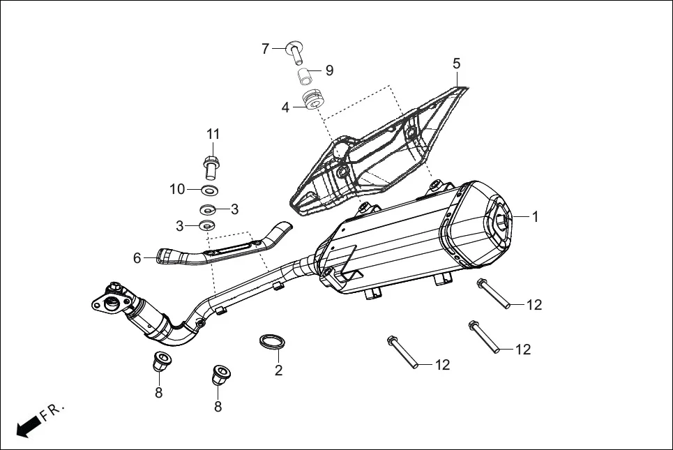 F-16 EXHAUST MUFFLER diagram showing 96001-06010-07
