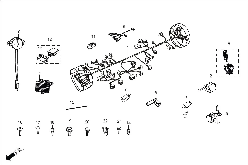 F-22 WIRE HARNESS diagram showing 93903-24310