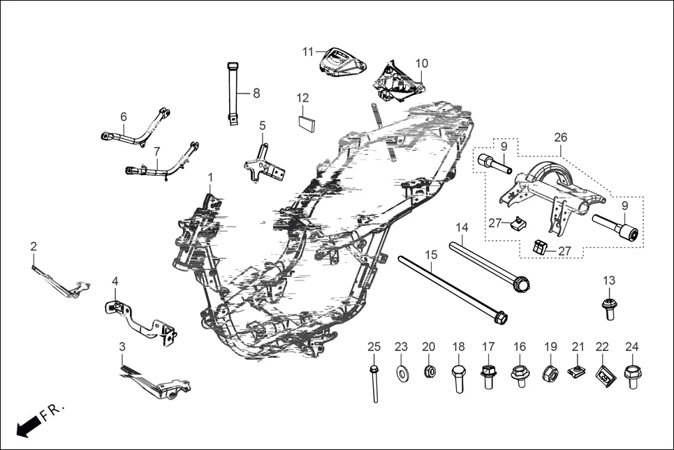 F-23 FRAME BODY diagram showing 94101-08000