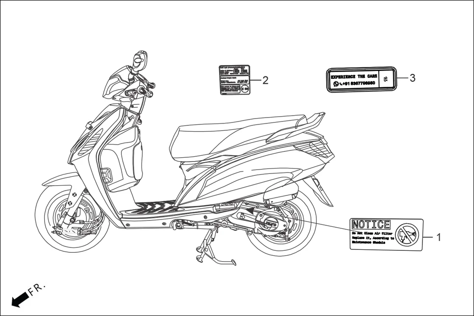 F-25 CAUTION LABEL diagram showing ABRAC0F000000G