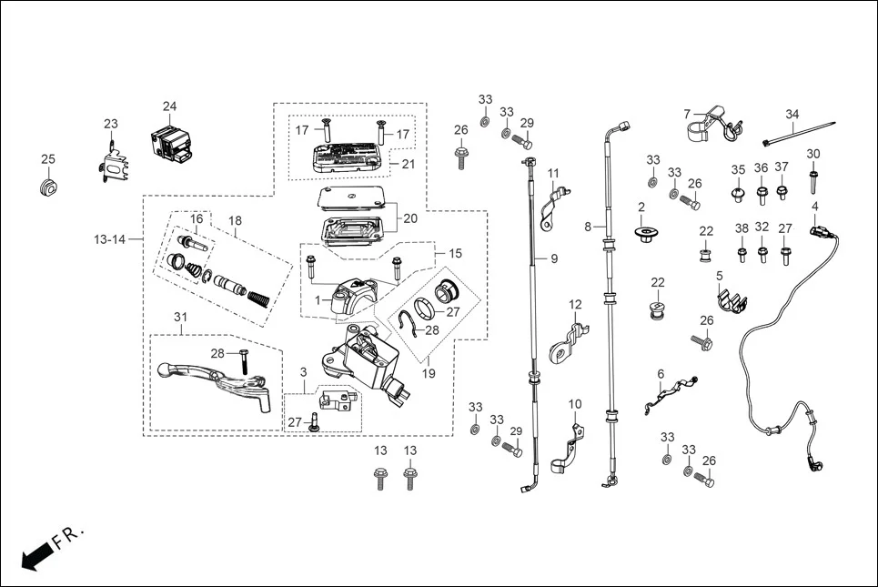 F-3A FRONT BRAKE (MASTER CLY.) diagram showing 95701-06018-00