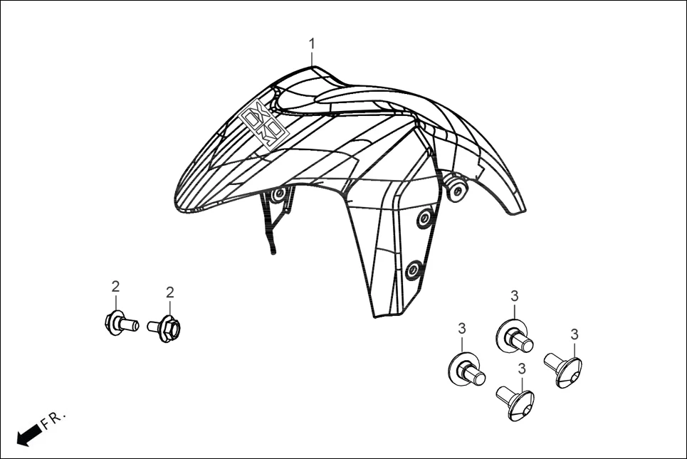 F-5 FRONT FENDER diagram showing 61000-ABR-000S