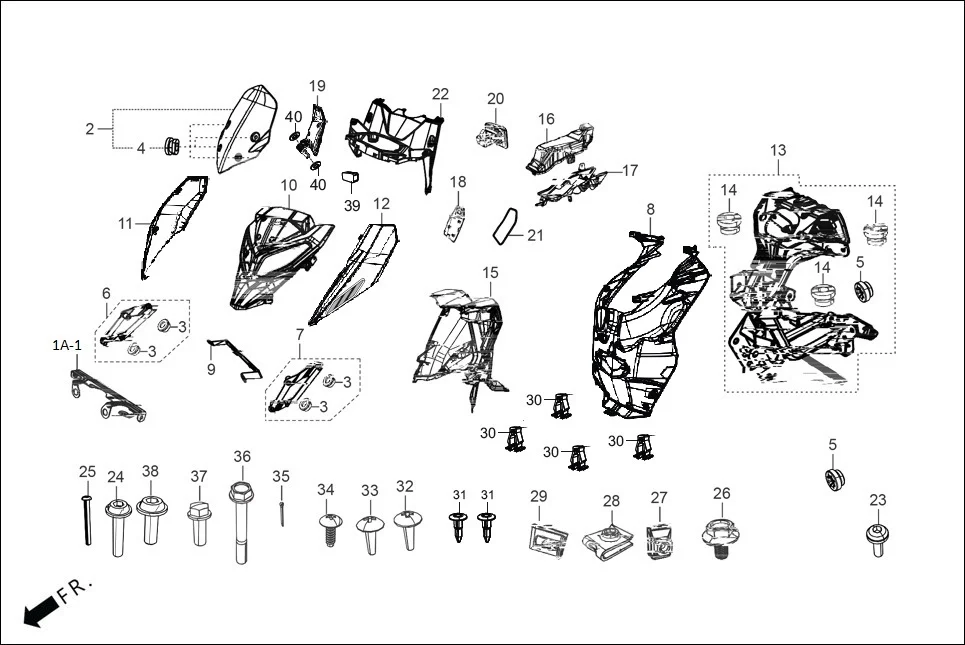 F-6 FR. &amp; INNER COVER diagram showing 95701-08065-00