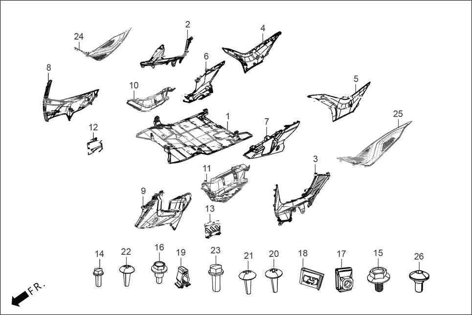 F-7 FLOOR PANEL diagram showing 64481-ABR-000