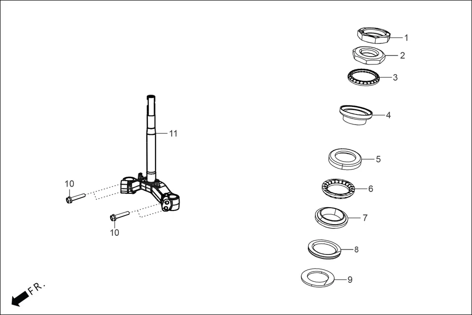 F-9 STRG. STEM diagram showing 53215-KPL-900