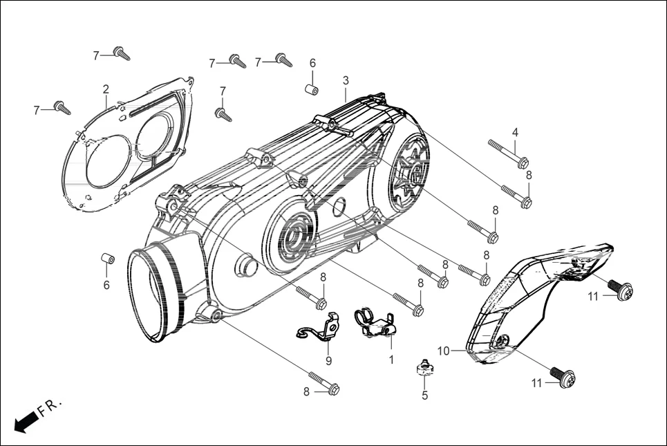 E-7A CRANK CASE &amp; COVER (LEFT CRANK CASE COVER)